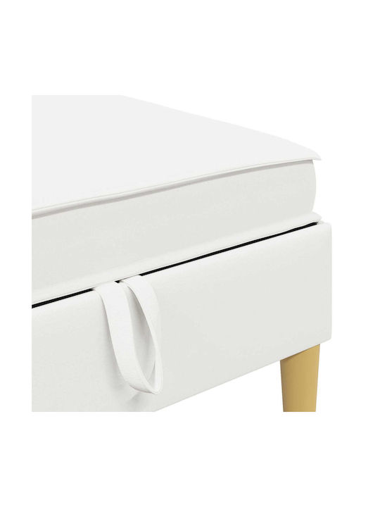 Corner Couch with Storage Space White 280x140x82 cm
