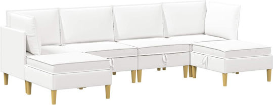 Ecksofa mit Stauraum Weiß 280x140x82cm