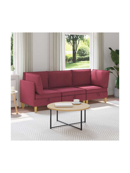 Corner Couch with Storage Space Red 210x70x82 cm