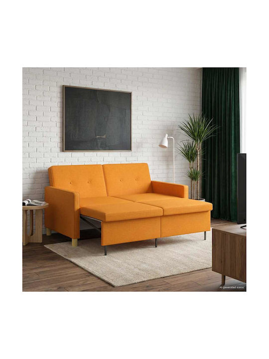 Colțar Canapea Pat Galben Închis 154x94.5x80.5cm