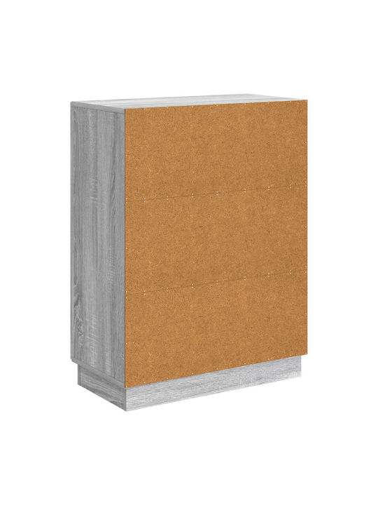 Bufet Din Lemn cu Sertare Gri 66x34.5x87cm