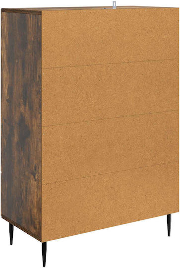 Sideboard from Wood & Metal with Drawers Brown 66x34.5x95cm