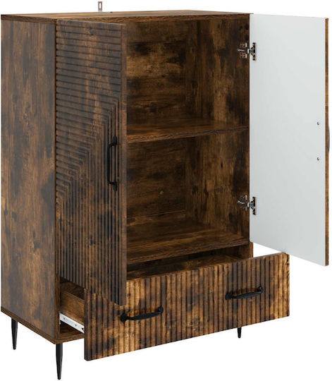 Sideboard from Wood & Metal with Drawers Brown 66x34.5x95cm