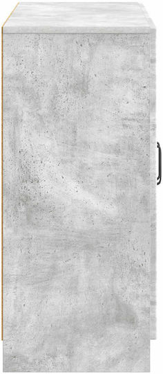 Bufet din Lemn și Metal cu Sertare Gri 89x34.5x77cm