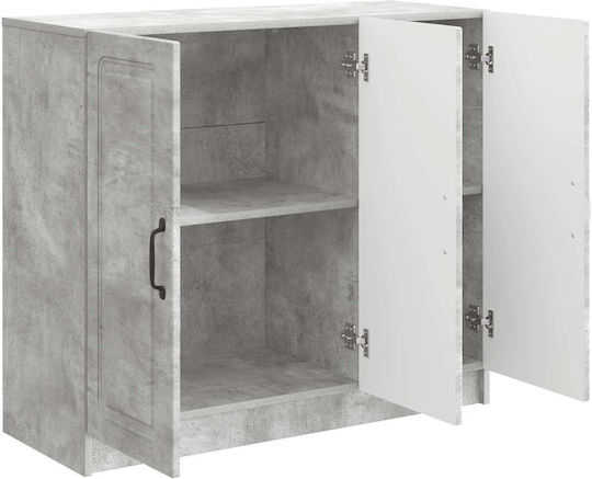 Bufet din Lemn și Metal cu Sertare Gri 89x34.5x77cm