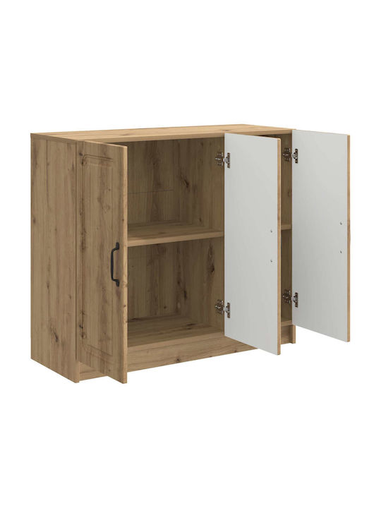 vidaXL Sideboard aus Holz & Metall mit Schubladen Braune 89x34.5x77cm