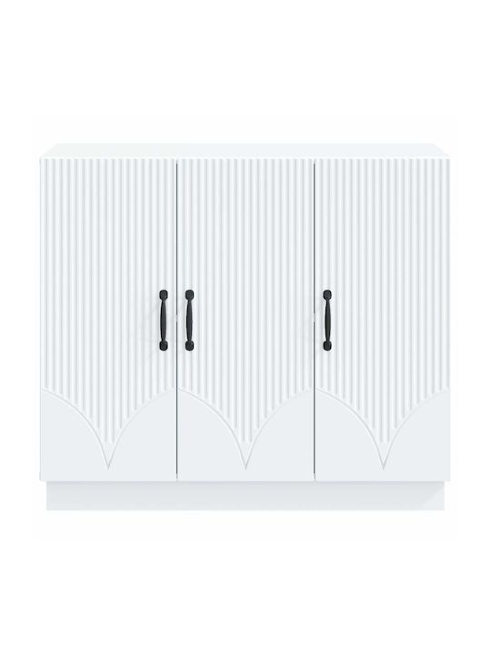 Wooden Sideboard White 89x34.5x77cm