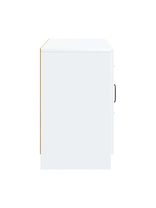 Sideboard aus Holz & Metall mit Schubladen Weiß 89x34.5x57cm
