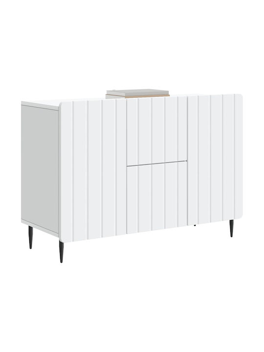 Sideboard aus Holz & Metall mit Schubladen Weiß 89x34.5x62cm