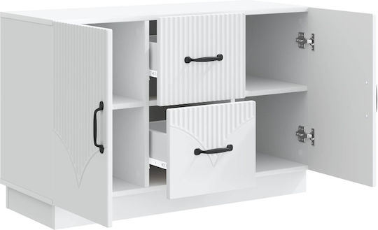 Holzsideboard mit Schubladen Weiß 89x34,5x57cm