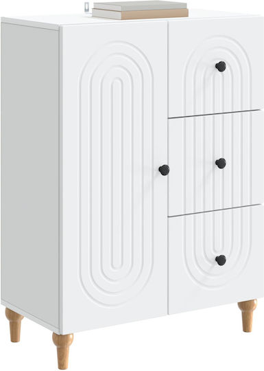 Μπουφές Ξύλινος με Συρτάρια Λευκό 66x34.5x90cm