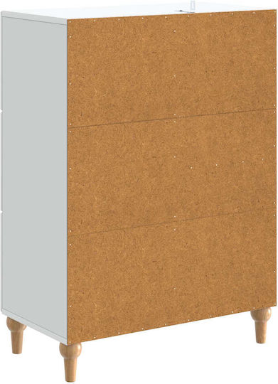 Μπουφές Ξύλινος με Συρτάρια Λευκό 66x34.5x90cm