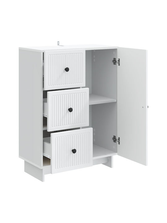 Bufet Din Lemn cu Sertare Alb 66x34.5x90cm
