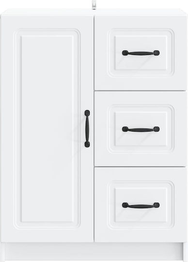 Wooden Sideboard with Drawers White 66x34.5x87cm