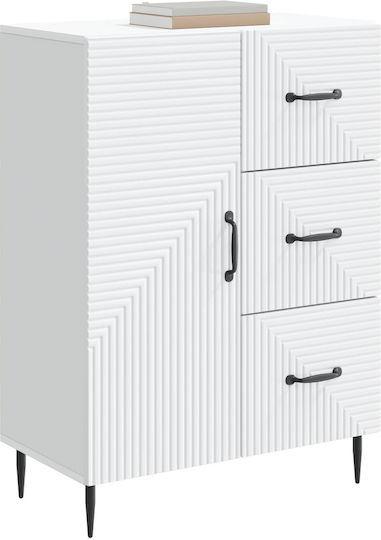 Sideboard from Wood & Metal with Drawers White 66x34.5x89.5cm