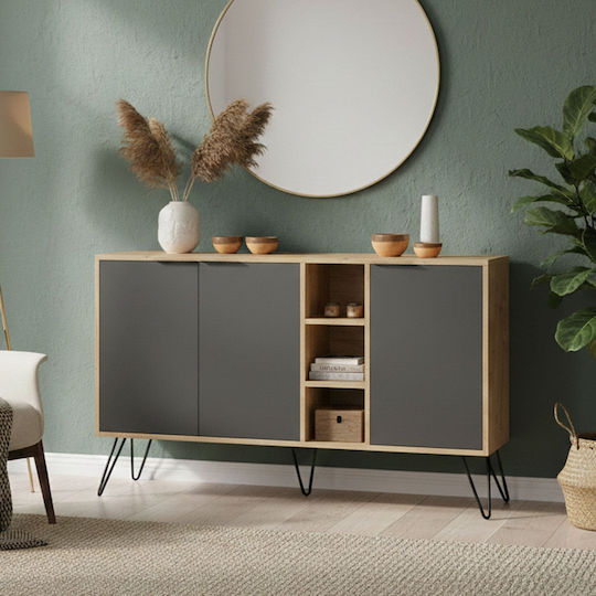 Sideboard Flynn Wooden GP037-0004.1 Beech / Anthracite 142x35.6x83cm