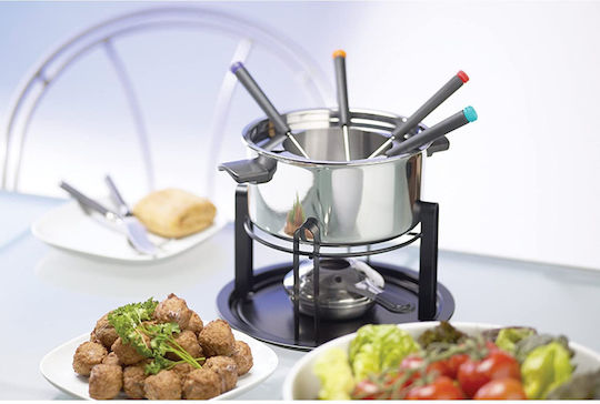 Kitchen Craft Deluxe Σκεύος για Φοντύ με Ρεσώ από Ανοξείδωτο Ατσάλι 6 Ατόμων Ασημί 19x19εκ.