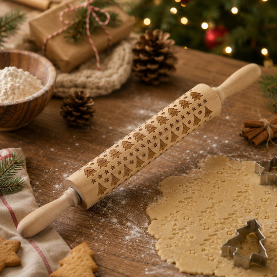 Diamandino Wooden Kitchen Rolling Pin 40cm 1pcs
