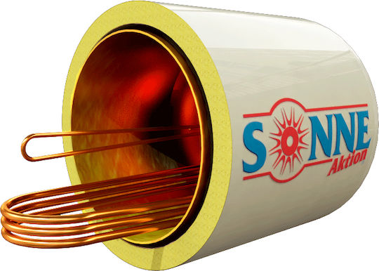 Sonne Solar-Warmwasserspeichertank 300lt Kupfer Doppelte Energie