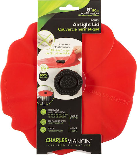 Container Cover made of Silicone 20cm in Red Color 18102903 1pcs