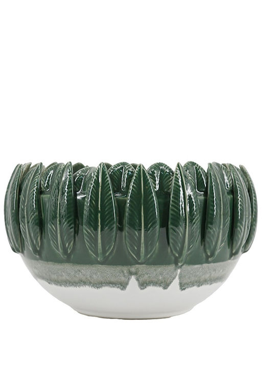 Artekko Glasiertes Dekorative Schale Keramik Grünes 27,5x27,5x8cm