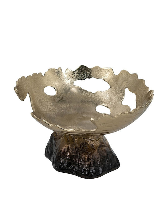 Artekko Noble Διακοσμητικό Μπωλ Μεταλλικό Χρυσό 28x28x7.8cm