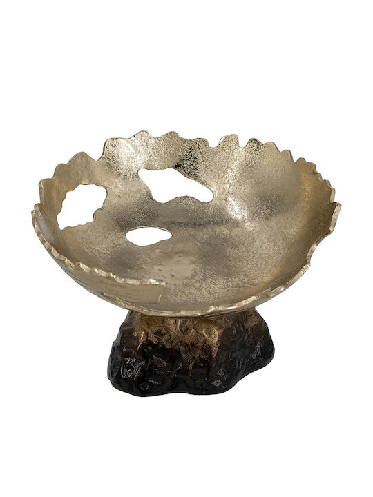 Artekko Noble Διακοσμητικό Μπωλ Μεταλλικό Χρυσό 28x28x7.8cm