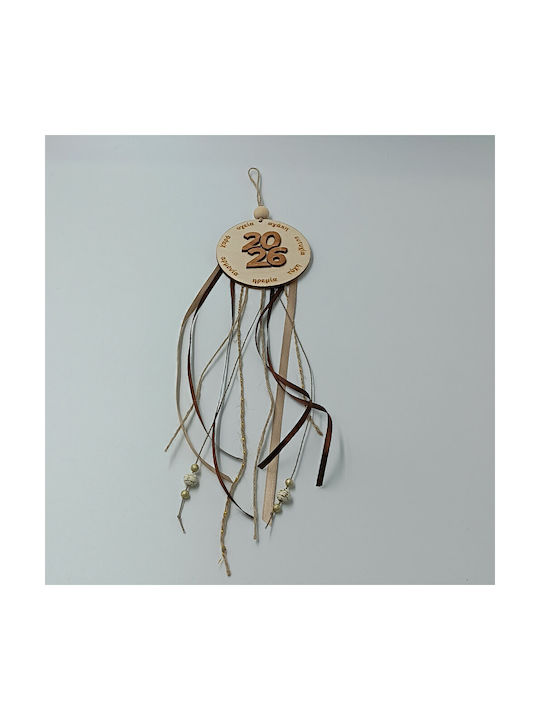 ToXylo Handmade Hanging Lucky Charm with Wishes Beige made of Wood 2026 1pcs