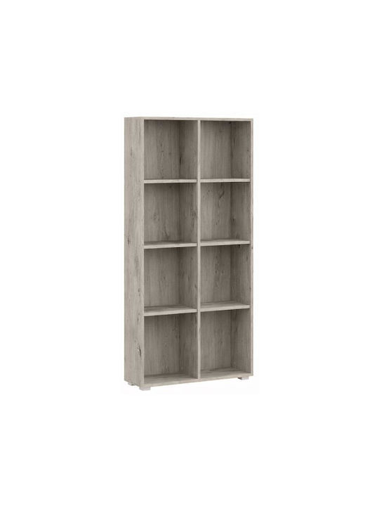 Smart Βιβλιοθήκη Δαπέδου Ξύλινη Γκρι 74x25x146cm