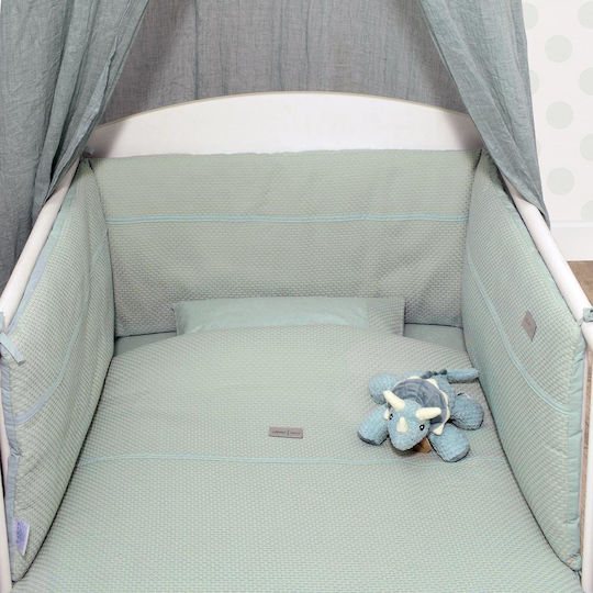 Baby Oliver Пухено одеяло За Количка Памук Зелен 100x140см