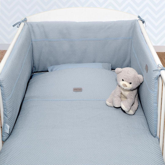 Baby Oliver Пухено одеяло За Количка Памук Син 100x140см