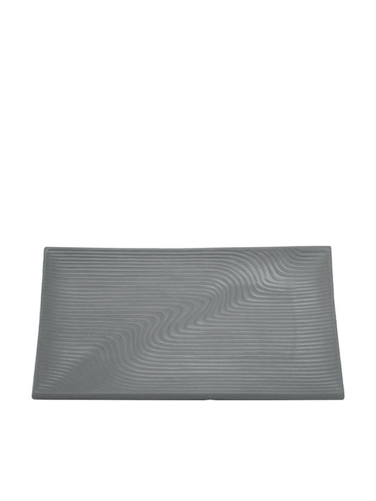 Marhome Platou Decorativ Rectangular Din Ceramică Gri 33.2x20.3x3.5cm
