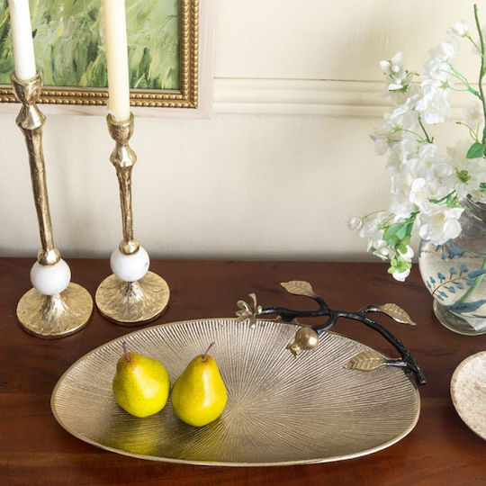 Artekko Noble Decorative Platter Metallic Gold 43.2x26.7x7.6cm