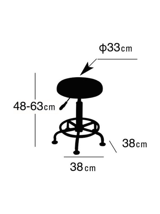 Σκαμπό Гръмотевична Bar71 .S Черен 38x38x48см