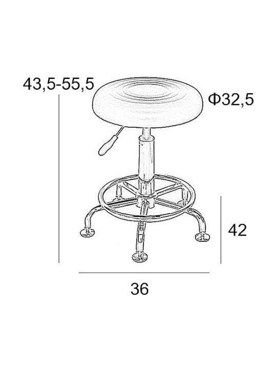 Σκαμπό Гръмотевична Bar71 .S Черен 38x38x48см