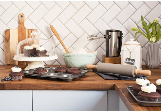 Kitchen Craft Тортна Форма Керамична С Капак И Със Стойка Бежова 29x29x25см