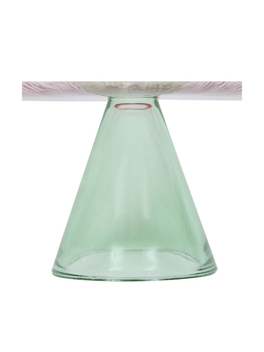 Atmosphera Glass Cake Stand Pink 28x28x12cm