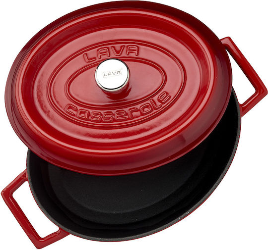 Lava Гърне Овално Метално Red 27x21см 1бр
