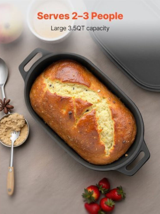 Vevor Oval Cast Iron Dutch Oven 3.3lt