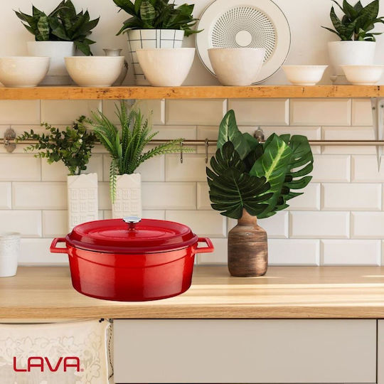 Lava Гърне Овално Метално Red 27x21см 1бр