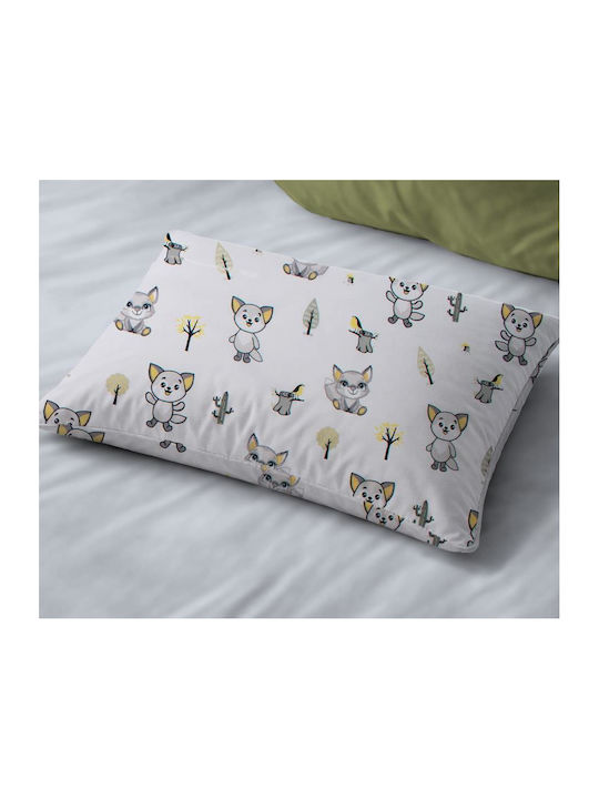 Dimcol Bebe Baby Pillowcase Made of 100% Cotton White-Grey 45x35cm