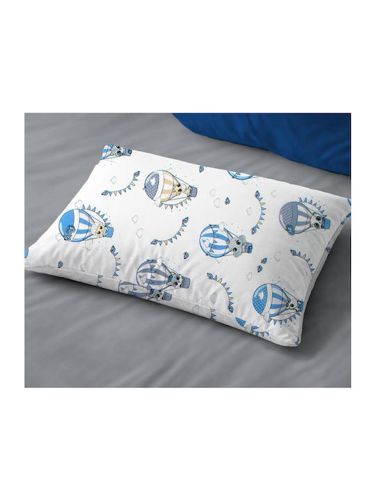 Dimcol The Floating Zoo 596 Βρεφική Μαξιλαροθήκη από 100% Βαμβάκι White-blue 45x35εκ.