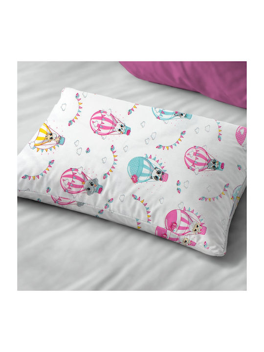 Dimcol Baby Pillowcase White Pink 45x35cm