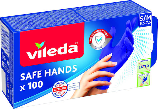 Vileda Mănuși de Curățenie Safe Hands din Nitril Mici