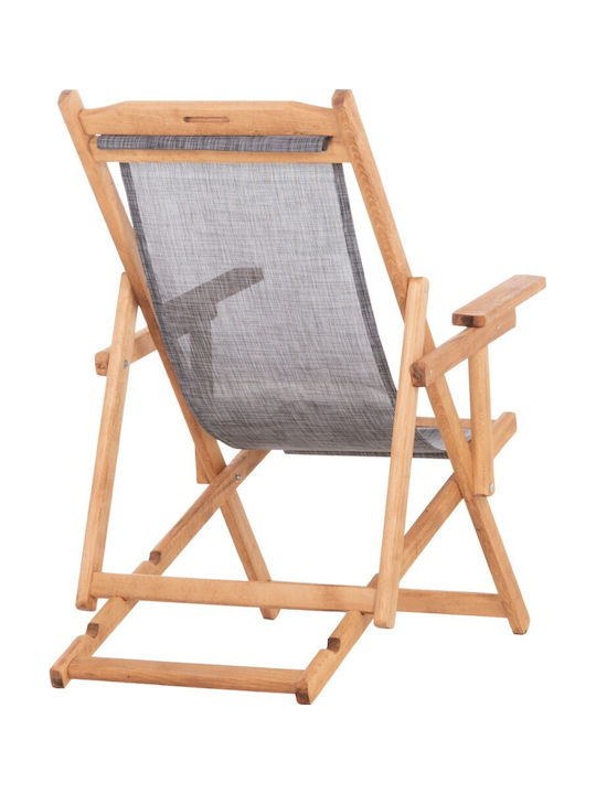 Liegestuhl Lemnos Hölzernes Mit Armlehnen Grau 62.5x97x105cm