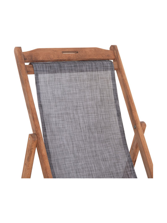 Deckchair Limnos Wooden Gray 55.5x97x82cm