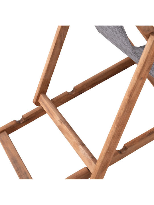 Deckchair Limnos Wooden Gray 55.5x97x82cm