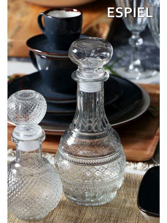 Espiel Glass Transparent Bottle Glass Decanter 24cm with Stopper 500ml