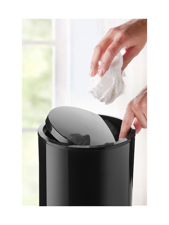 SteweHome Bathroom Accessory Set Plastic Black 5 Pieces