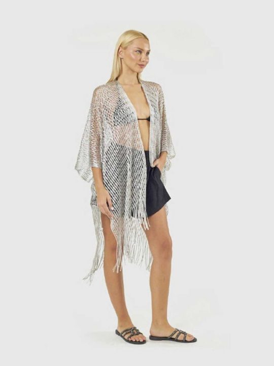 Verde Damen Maxi Kaftan Strand Silber